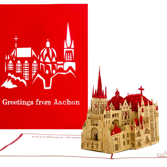 3D Karte "Aachen - Aachener Dom" Pop Up Glückwunschkarte, Einladungskarte