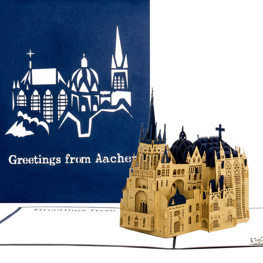 Pop Up Karte "Aachener Dom - Greetings from Aachen" 3D Grußkarte & Souvenir