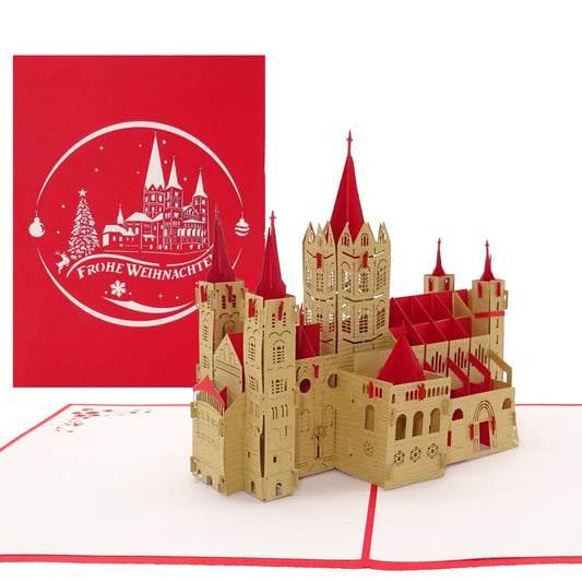 3D Weihnachtskarte "Bonn - Bonner Münster" - große Pop-Up Karte mit Umschlag