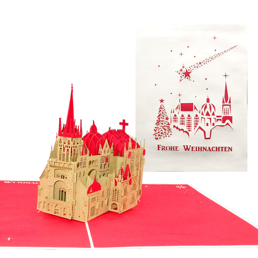 Pop Up Weihnachtskarte "Aachen" mit 3D Modell Aachener Dom