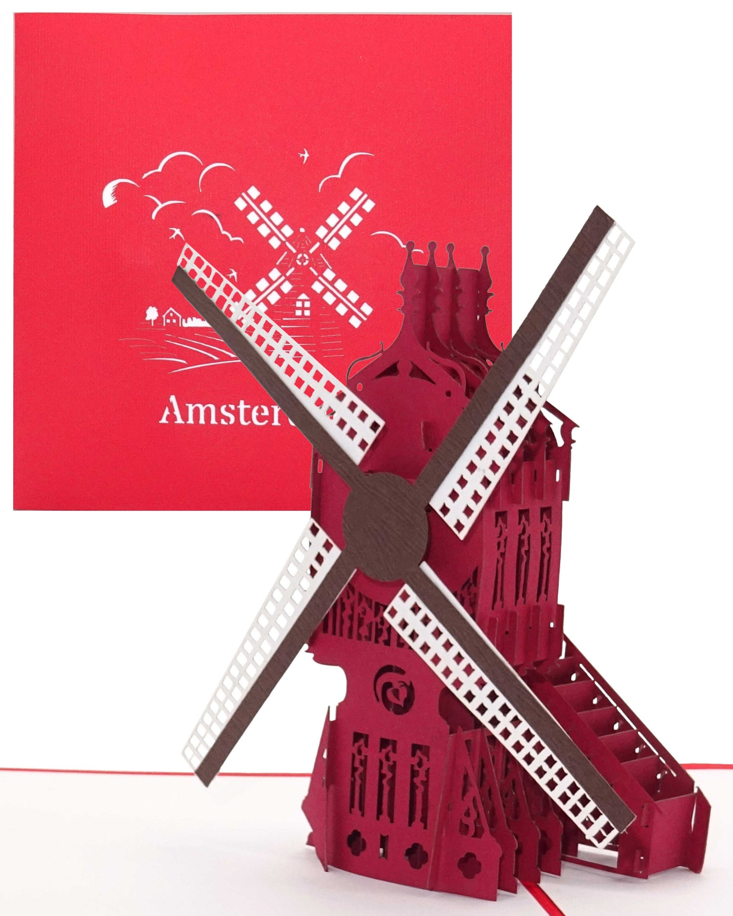 Pop Up Karte "Amsterdam - Windmühle" 3D Geburtstagskarte, Gutschein & Souvenir