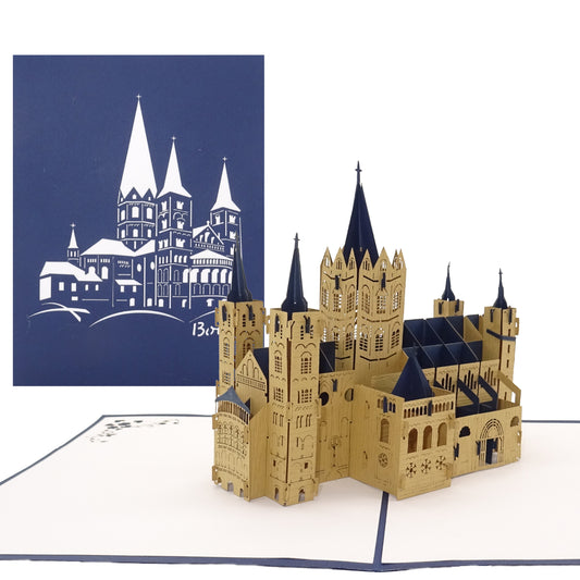 Pop Up Karte "Bonn - Bonner Münster" 3D Postkarte - Grußkarte, Geburtstagskarte & Souvenir