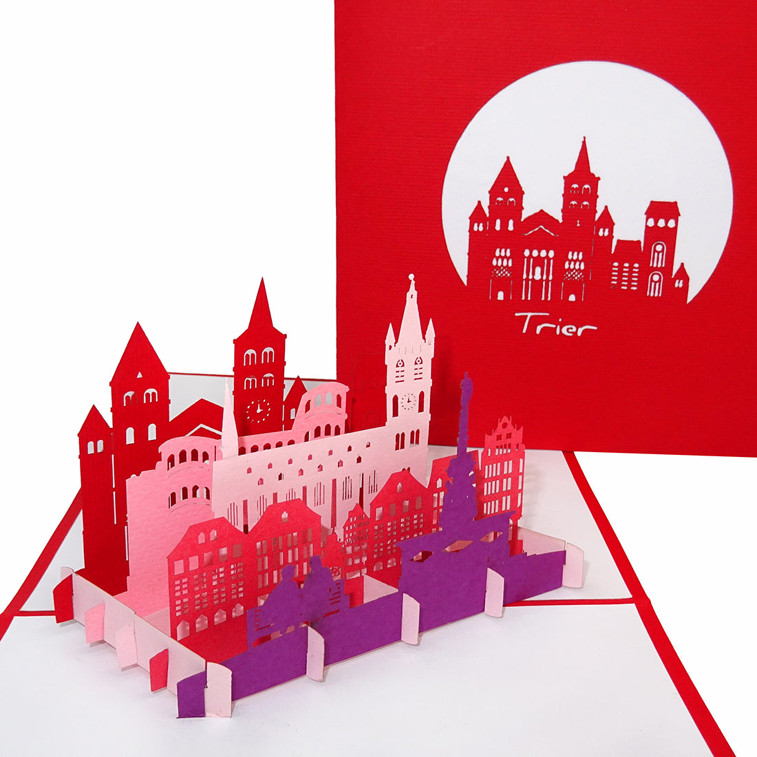 Pop Up Karte "Trier - Panorama mit Dom“ 3D Postkarte - Grußkarte, Souvenir & Einladung