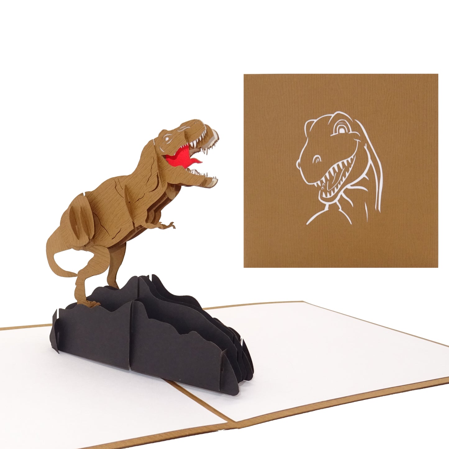 Pop Up Karte "Tyrannosaurus Rex" Dinosaurier T-Rex Geburtstagskarte & Einladungskarte