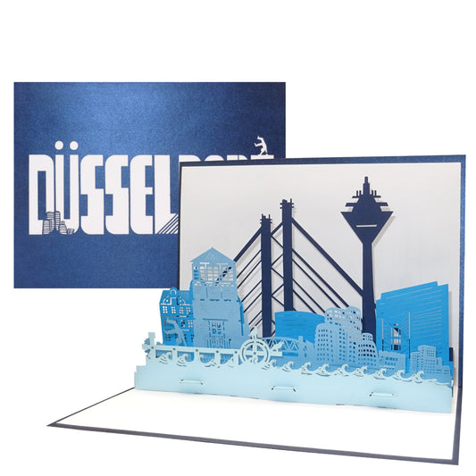 Pop Up Karte "Düsseldorf Panorama“ Souvenir, Einladung, Gutschein & 3D Postkarte