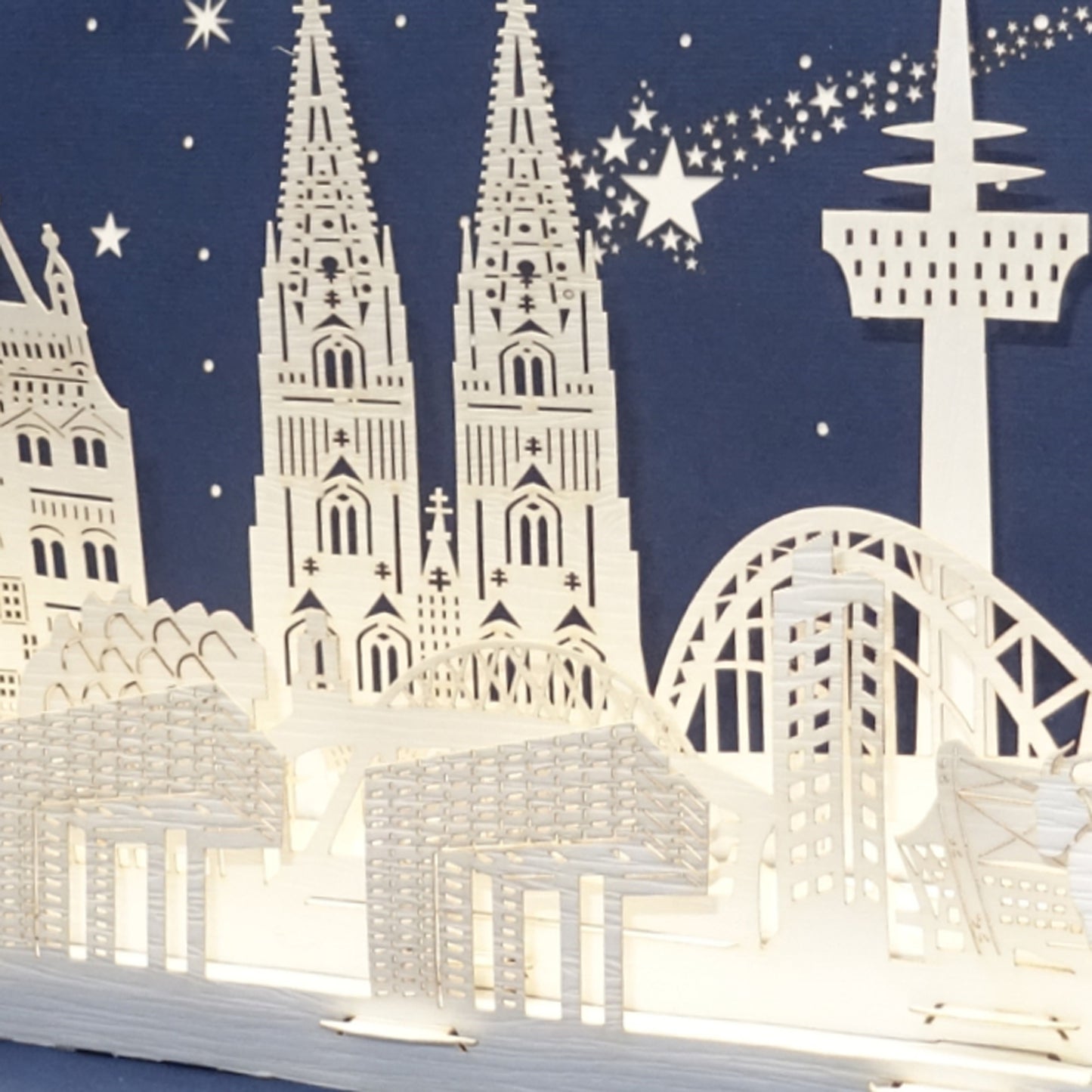 Pop Up Karte "Köln – Skyline" Weihnachtskarte, Grußkarte, Souvenir & Einladung