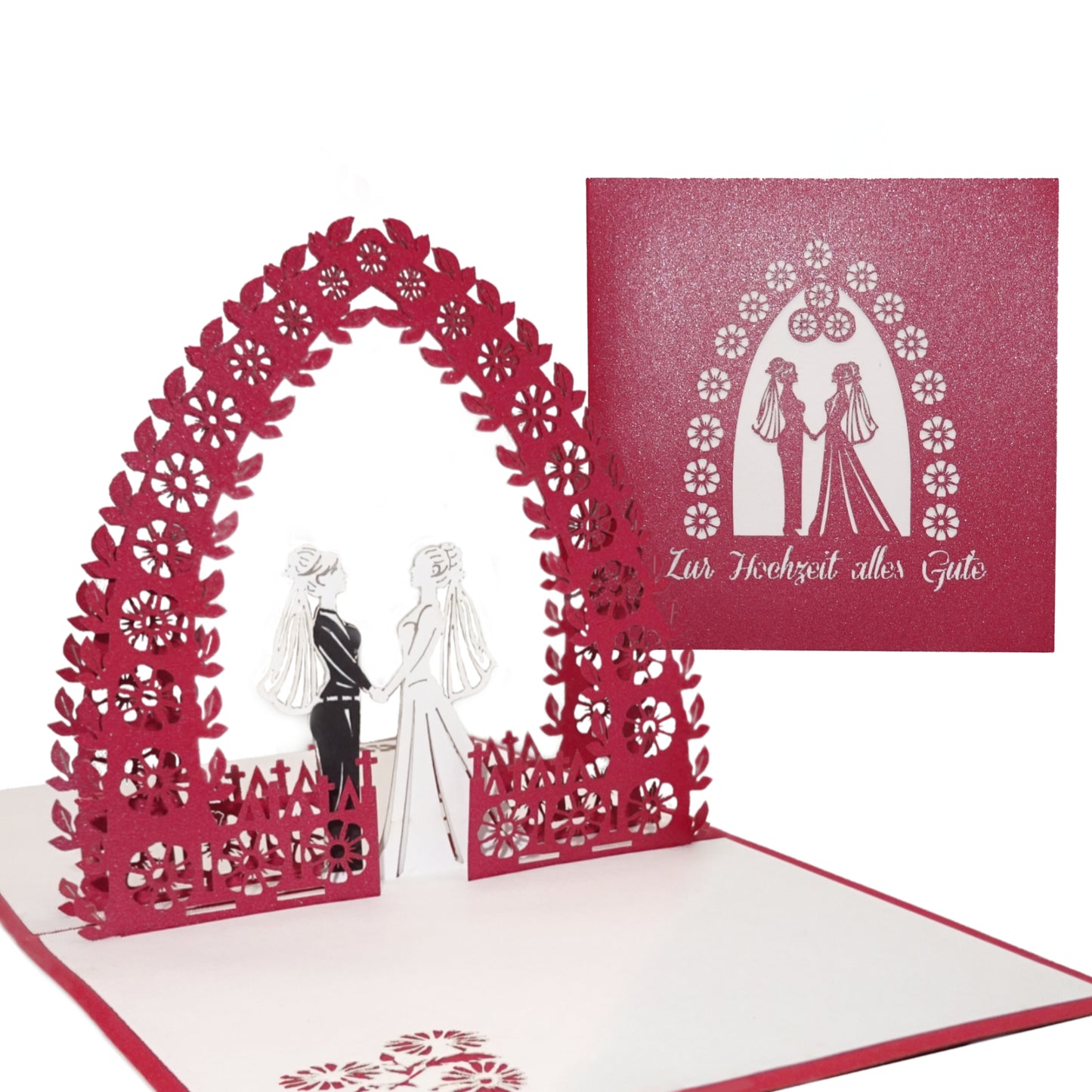 Pop Up Hochzeitskarte "Lesbian Wedding" 3D Karte zur lesbischen Hochzeit