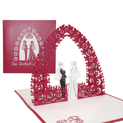 Pop Up Hochzeitskarte "Lesbian Wedding" 3D Karte zur lesbischen Hochzeit