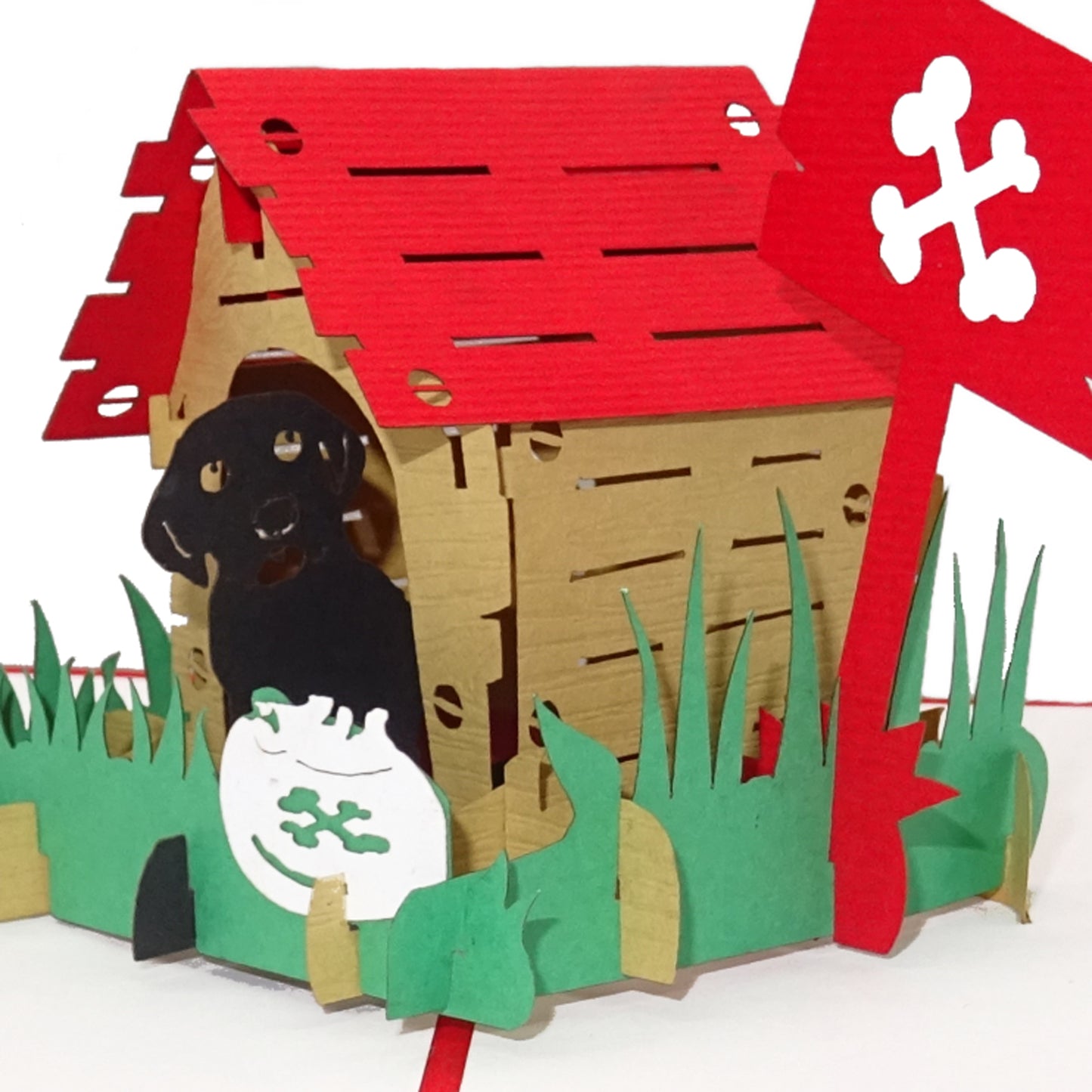 Pop-Up Karte "Hund & Hundehütte" - 3D Geburtstagskarte & Geschenkgutschein Hundeliebhaber