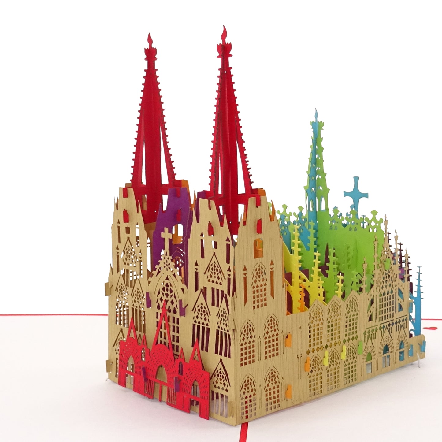 Pop Up Karte "Kölner Dom - Bunt" 3D Glückwunschkarte & Geburtstagskarte Köln