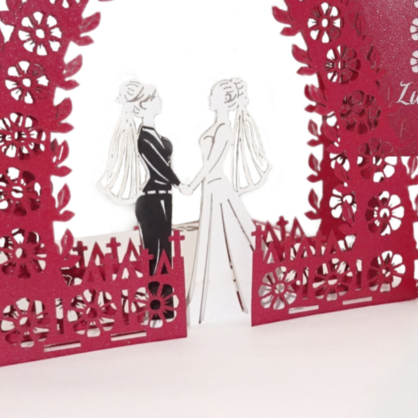 Pop Up Hochzeitskarte "Lesbian Wedding" 3D Karte zur lesbischen Hochzeit