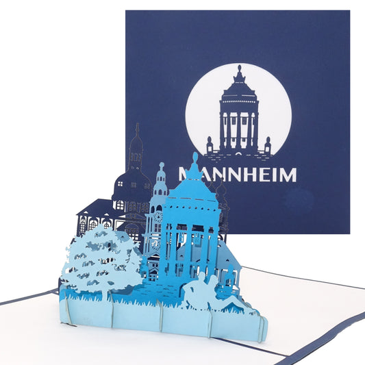 Pop Up Karte „Mannheim – Mannheimer Wasserturm“ 3D Grußkarte & Souvenir