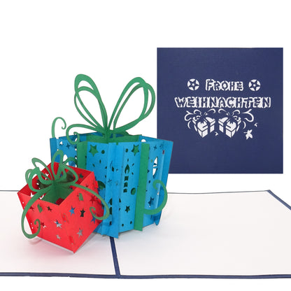 3D Weihnachtskarte "Frohe Weihnachten" Gutschein & kreative Geschenkverpackung