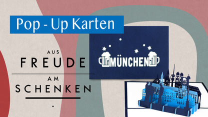 Pop-Up Karte "München" - Grußkarte Bayern, Gutschein, Einladung & Souvenir Oktoberfest