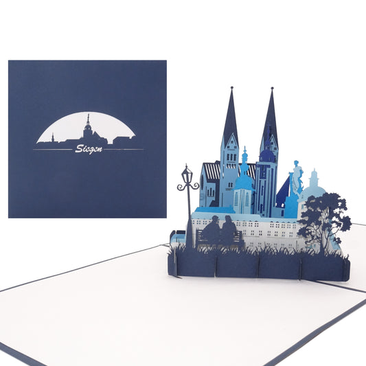 Pop Up Karte "Siegen – Panorama“ Souvenir, Einladung, Gutschein & 3D Postkarte