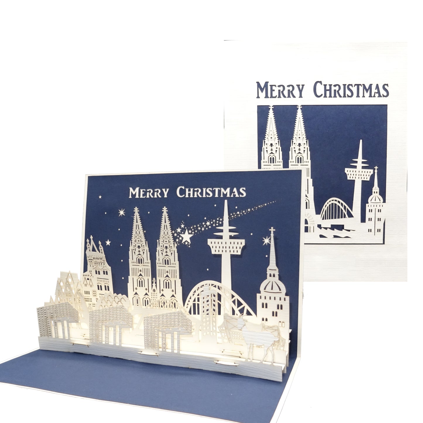 Pop Up Karte "Köln – Skyline" Weihnachtskarte, Grußkarte, Souvenir & Einladung