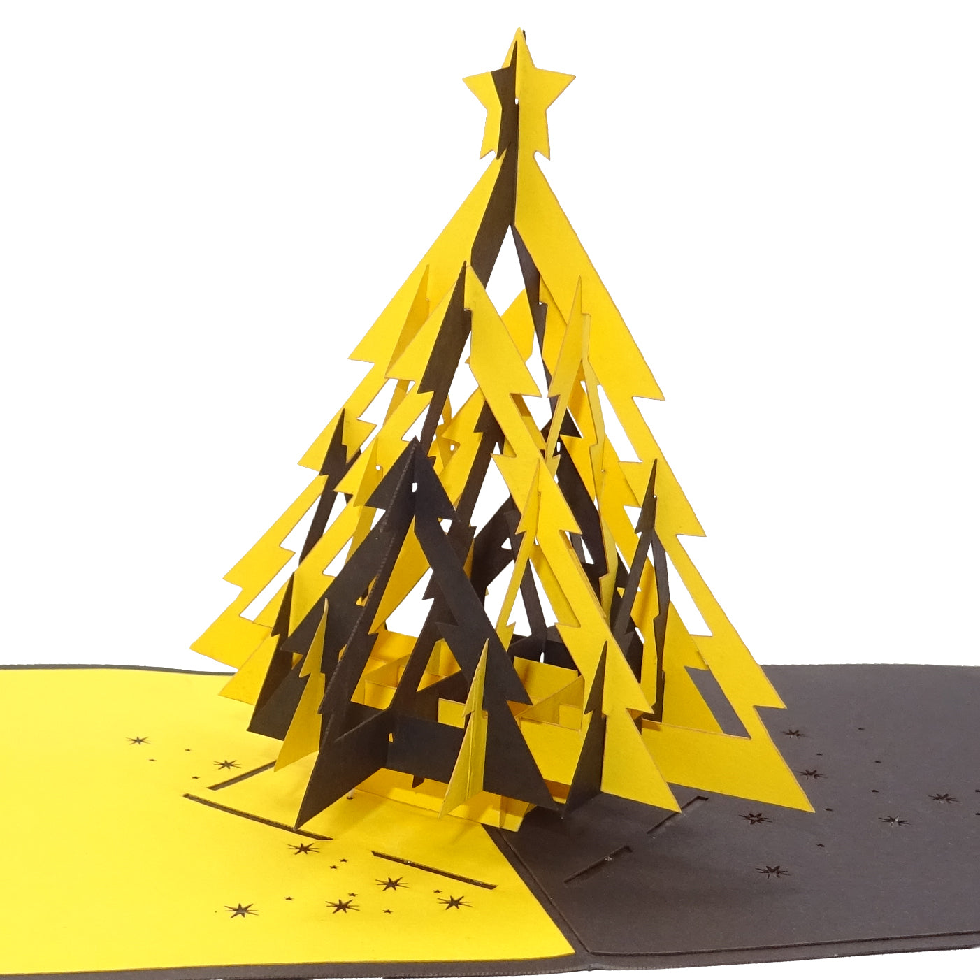 Pop Up Karte "Fußball - Weihnachten in Schwarz & Gelb“ 3D Weihnachtskarte Fan Dortmund, Aachen